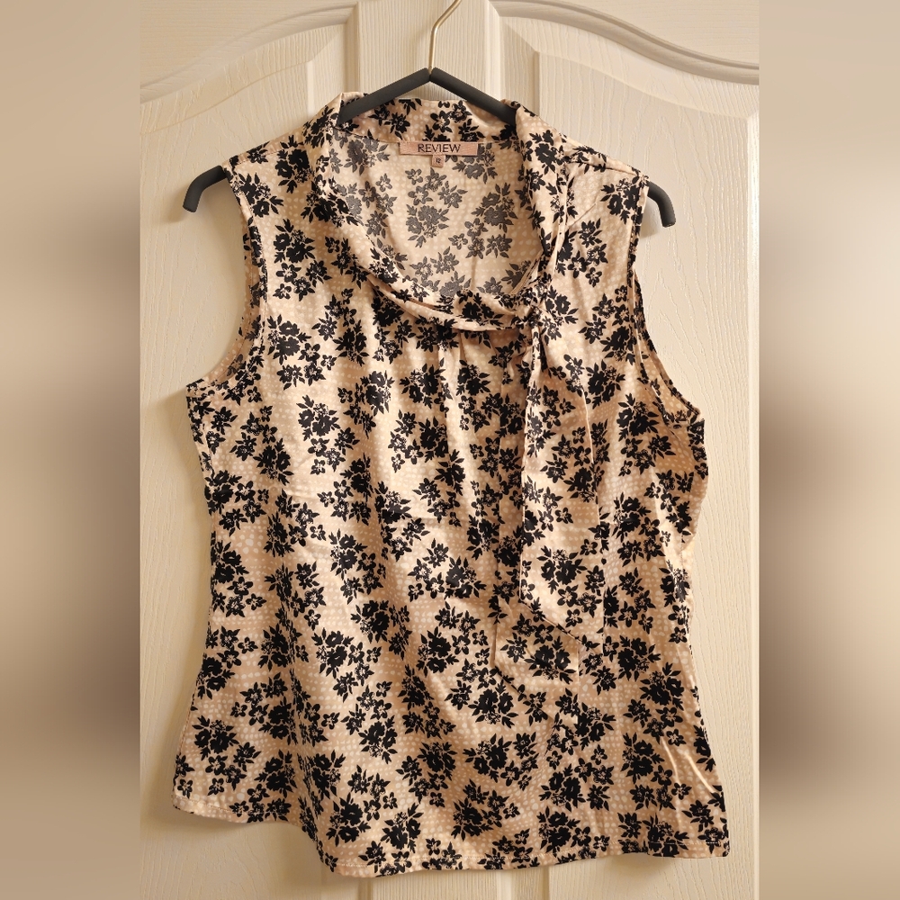 Review Australia Women's Floral Sleeveless Top - Black, Pink, White